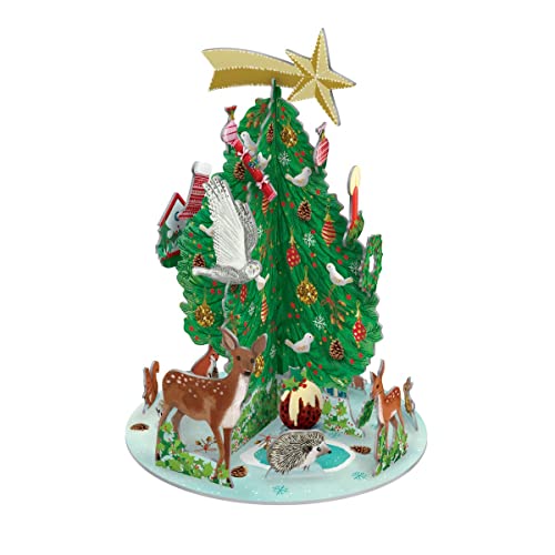 XXL Adventskalender Weihnachten Roger la Borde Pop Up Ausgestanzt Wald Tiere Pyramide 36cm von Up With Paper