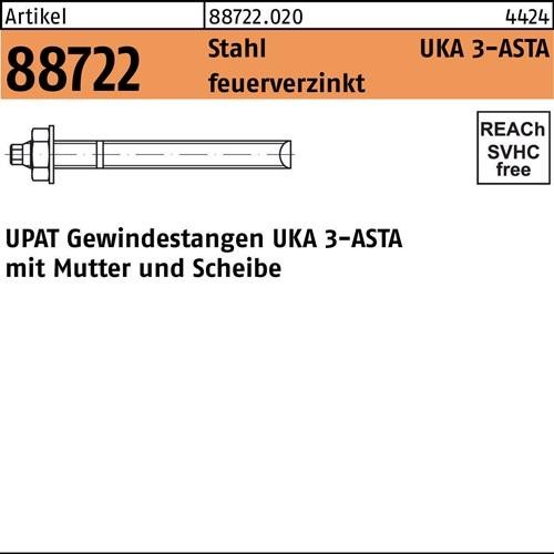 10 Stk. Upat Ankerstange R 88722 ASTA M16x190 Stahl feuerverz. 10 Stück 10 Stk. Upat Ankerstange R 88722 ASTA M16x190 Stahl feuerverz. 10 Stück von Upat