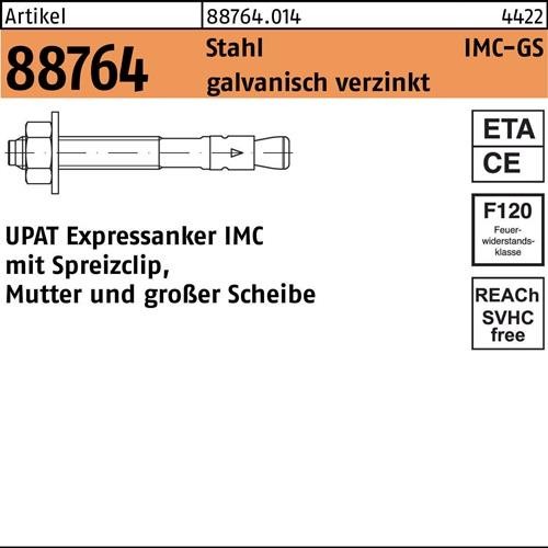 10 Stk. Upat Expressanker R 88764 IMC 16/140/260 GS Stahl galv.verz. 10 Stück 10 Stk. Upat Expressanker R 88764 IMC 16/140/260 GS Stahl galv.verz. 10 Stück von Upat