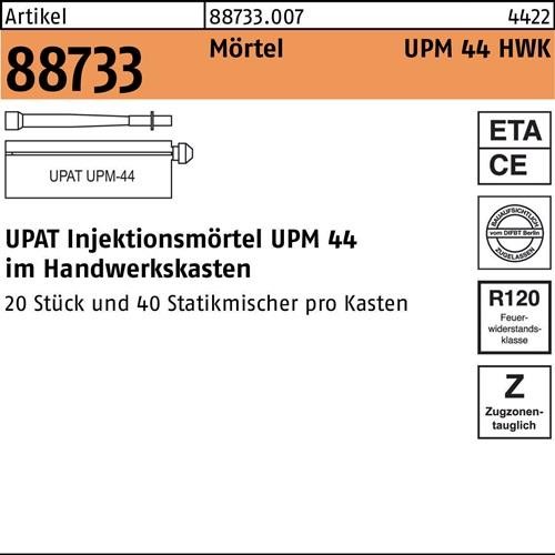 Upat Injektionsmörtel R 88733 UPM 44 im Hwk Kunstharz 1 Stück 887330070000000 Upat Injektionsmörtel R 88733 UPM 44 im Hwk Kunstharz 1 Stück 887330070000000 von Upat