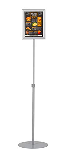 Infoständer »Economy« doppelseitig, Informationsständer DIN A4 mit Klapprahmen aus Aluminium (Hoch- oder Querformat) und Fußplatte aus Stahl (Silber) von envigo.de