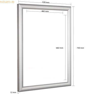 Update Displays EasyFix-Klapprahmen 25mm Gehrung 500x700mm silber von Update Displays