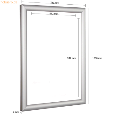 Update Displays EasyFix-Klapprahmen 25mm Gehrung 700x1000mm silber von Update Displays