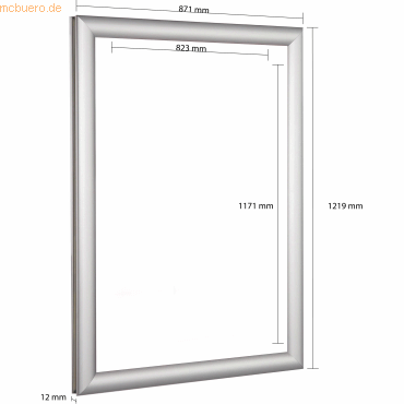 Update Displays EasyFix-Klapprahmen 25mm Gehrung A0 silber von Update Displays