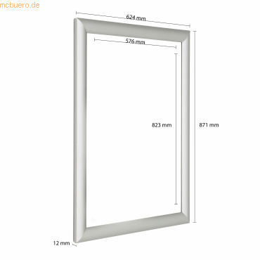 Update Displays EasyFix-Klapprahmen 25mm Gehrung A1 silber von Update Displays