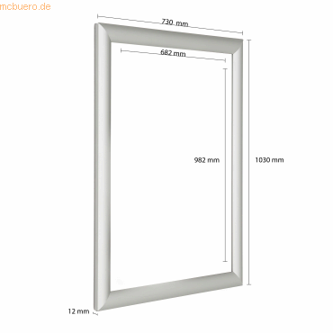 Update Displays FireProtection-Klapprahmen 25mm Gehrung 700x1000mm sil von Update Displays