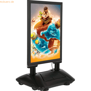 Update Displays Kundenstopper WindPro LED Economy A1 schwarz von Update Displays