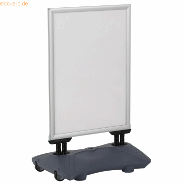 Update Displays Kundenstopper WindPro Lite 500x700mm silber von Update Displays