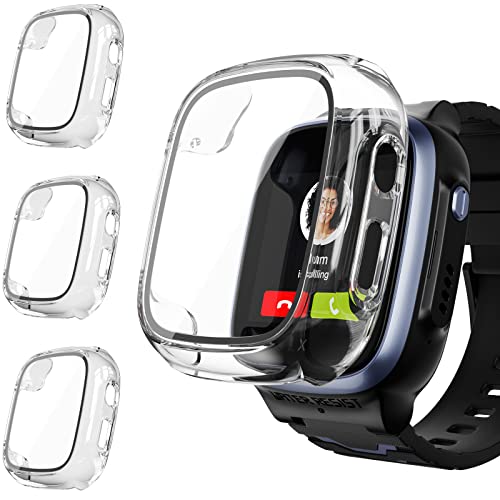 Upeak 3 Stück Schutzhülle für XPLORA X5 Play Kids Displayschutz, Hard PC Hülle Panzerglas Schutzfolie, Kratzfest Stoßfest Gehäuse Rundum Schutz Case Cover for X 5 Play Uhr Kinder, Klar von Upeak