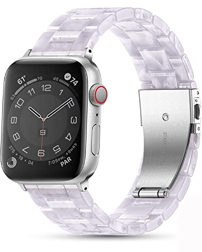 Upeak Resin Harz Ersatzarmband Kompatibel mit Apple Watch Armband 41mm 40mm 38mm für Damen/Herren, Leicht Ersatz für Apple Watch Band, für Apple Watch Series 8/7/6/5/4/3/2/1/SE2/SE, Lavendelrosa von Upeak