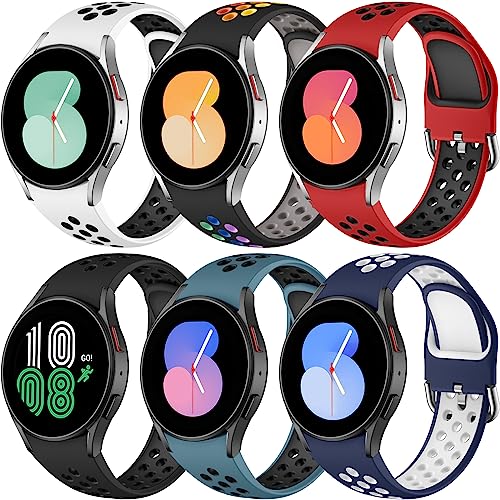 Upeak Sport Armbänder für Samsung Galaxy Watch 6/5/4 40mm 44mm/Watch 5 Pro 45mm/Watch 6 Classic 43mm 47mm/Watch 4 Classic 42mm 46mm, Silikonband für Frauen Männer von Upeak