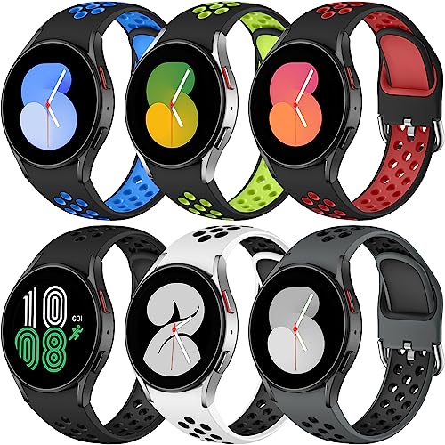 Upeak Sport Armband für Samsung Galaxy Watch 6/5/4 40mm 44mm/Watch 5 Pro 45mm/Watch 6 Classic 43mm 47mm/Watch 4 Classic 42mm 46mm, Silikonband für Samsung Watch 4/5/6 von Upeak