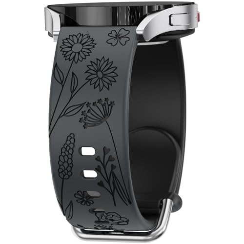 Floral Gravierte Armband Kompatibel mit Samsung Galaxy Watch 6 5 4 40mm 44mm, Watch 6 4 Classic 43mm 47mm, Watch 5 Pro 45mm, 20mm Damen Armbänder MNB von UpfurMach