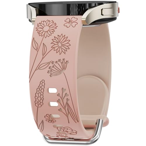Floral Gravierte Armband Kompatibel mit Samsung Galaxy Watch 6 5 4 40mm 44mm, Watch 6 4 Classic 43mm 47mm, Watch 5 Pro 45mm, 20mm Damen Armbänder PMT von UpfurMach