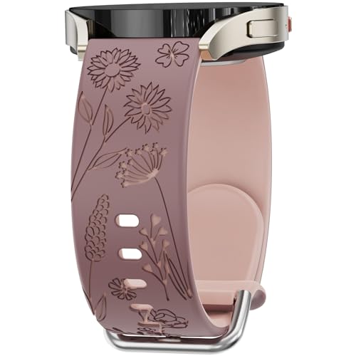 Floral Gravierte Armband Kompatibel mit Samsung Galaxy Watch 6 5 4 40mm 44mm, Watch 6 4 Classic 43mm 47mm, Watch 5 Pro 45mm, 20mm Damen Armbänder SPP von UpfurMach