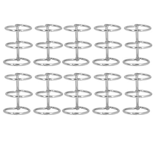 Uplory 10pcs 3 Ring Metal Lose Blattbinder, Edelstahlbuch Buchringe Fotoalbum Bindungsstacheln für DIY Travel Diary Notebook Foto Album Bindungsstacheln Comb (25mm) von Uplory