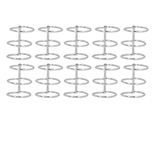 Uplory 10pcs 3 Ring Metal Lose Blattbinder, Edelstahlbuch Buchringe Fotoalbum Bindungsstacheln für DIY Travel Diary Notebook Foto Album Bindungsstacheln Comb (30mm) von Uplory