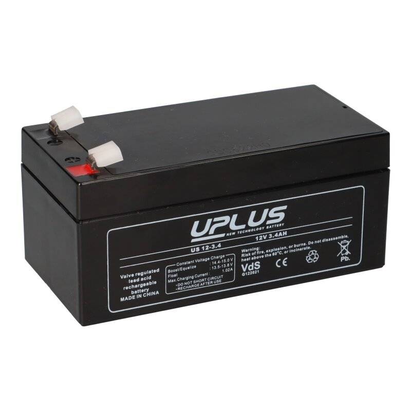 Uplus US12-3.4 AGM Akku 12V 3,4Ah VdS Blei von Uplus