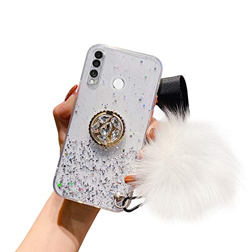 Kompatibel mit Huawei P30 Lite Hülle Glänzend Glitzer Strass Bling Sterne TPU Silikon Handy Hülle Durchsichtig Ultradünn Schutzhülle Diamant Ring Ständer Haarball Anhänger,Transparent Kompatibel mit Huawei P30 Lite Hülle Glänzend Glitzer Strass Bling Sterne TPU Silikon Handy Hülle Durchsichtig Ultradünn Schutzhülle Diamant Ring Ständer Haarball Anhänger,Transparent von Uposao