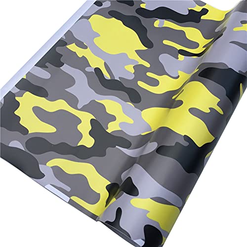 Uposao Camouflage Auto Folie,152cmx30cm Auto Vinylfolie Selbstklebende Tarnung Fahrzeug Lackschutzfolie Auto Schutzfolie DIY Vinyl Folie Autoaufkleber für Auto Motorrad Fahrrad,Gelb von Uposao