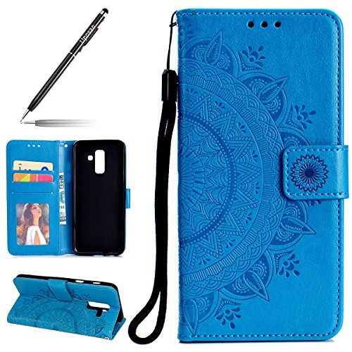 Uposao Kompatibel mit Galaxy A6 Plus 2018 Handy Schutzhülle Vintage Lederhülle Ledertasche Dünn Leder Handy Tasche Klapphülle Flip Cover Bookstyle Cover mit Standfunktion Karteneinschub,Blau Uposao Kompatibel mit Galaxy A6 Plus 2018 Handy Schutzhülle Vintage Lederhülle Ledertasche Dünn Leder Handy Tasche Klapphülle Flip Cover Bookstyle Cover mit Standfunktion Karteneinschub,Blau von Uposao