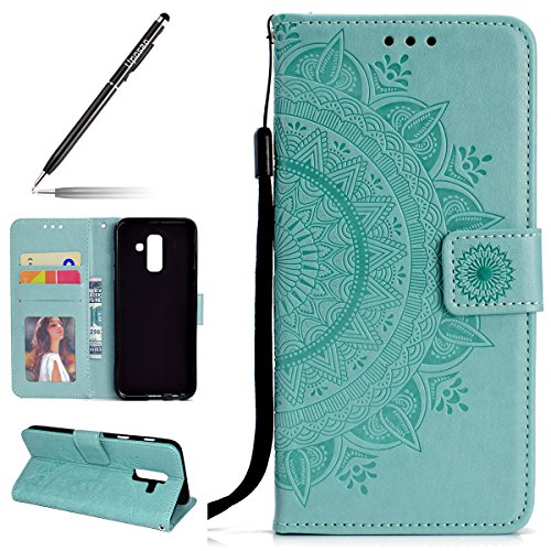 Uposao Kompatibel mit Galaxy A6 Plus 2018 Handy Schutzhülle Vintage Lederhülle Ledertasche Dünn Leder Handy Tasche Klapphülle Flip Cover mit Standfunktion Karteneinschub,Grün Uposao Kompatibel mit Galaxy A6 Plus 2018 Handy Schutzhülle Vintage Lederhülle Ledertasche Dünn Leder Handy Tasche Klapphülle Flip Cover mit Standfunktion Karteneinschub,Grün von Uposao
