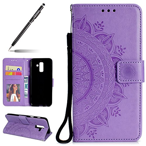 Uposao Kompatibel mit Galaxy A6 Plus 2018 Handytasche Klappbar Flip Case Prägung Blumen Tasche Leder Brieftasche Lederhülle Leder Handy Schutzhülle Cover mit Magnetverschluss,Lila Uposao Kompatibel mit Galaxy A6 Plus 2018 Handytasche Klappbar Flip Case Prägung Blumen Tasche Leder Brieftasche Lederhülle Leder Handy Schutzhülle Cover mit Magnetverschluss,Lila von Uposao