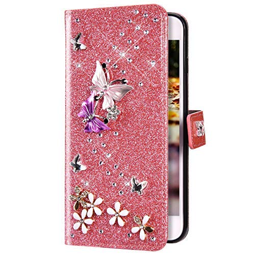 Uposao Kompatibel mit Samsung Galaxy A20e Hülle Schmetterling Blume Diamant Strass Bling Glitzer Handy Hülle Leder Wallet Schutzhülle Brieftasche Hülle Klapphülle Tasche Kartenfächer,Rosa Uposao Kompatibel mit Samsung Galaxy A20e Hülle Schmetterling Blume Diamant Strass Bling Glitzer Handy Hülle Leder Wallet Schutzhülle Brieftasche Hülle Klapphülle Tasche Kartenfächer,Rosa von Uposao