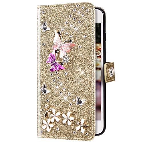 Uposao Kompatibel mit Samsung Galaxy A41 Hülle Schmetterling Blume Diamant Strass Bling Glitzer Handy Hülle Leder Wallet Schutzhülle Brieftasche Hülle Klapphülle Tasche Kartenfächer,Gold Uposao Kompatibel mit Samsung Galaxy A41 Hülle Schmetterling Blume Diamant Strass Bling Glitzer Handy Hülle Leder Wallet Schutzhülle Brieftasche Hülle Klapphülle Tasche Kartenfächer,Gold von Uposao