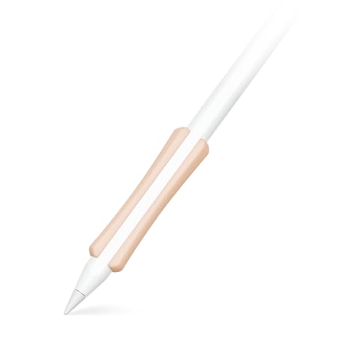 NimbleGrip 2 Premium Ergonomischer Griff mit Tap-n-Charge™, kompatibel mit Apple Pencil 2 und Apple Pencil USB-C (Tap-n-Charge, Beige) von Uppercase