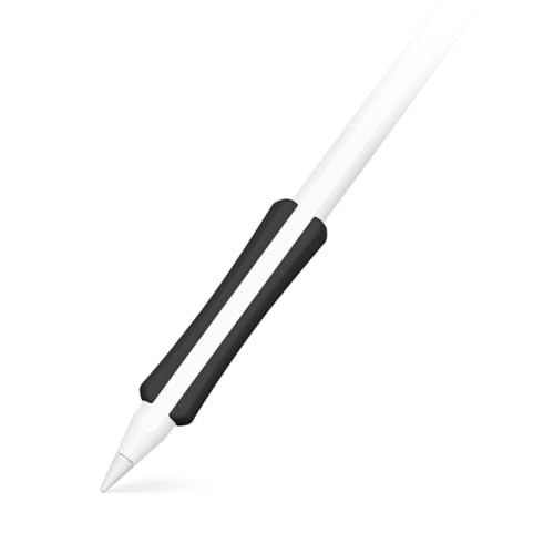 NimbleGrip 2 Premium Ergonomischer Griff mit Tap-n-Charge™, kompatibel mit Apple Pencil 2 und Apple Pencil USB-C (Tap-n-Charge, Schwarz) von Uppercase