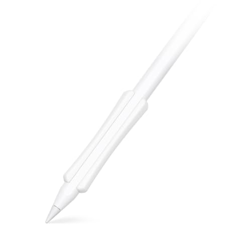 NimbleGrip 2 Premium Ergonomischer Griff mit Tap-n-Charge™, kompatibel mit Apple Pencil 2 und Apple Pencil USB-C (Tap-n-Charge, Weiß) von Uppercase