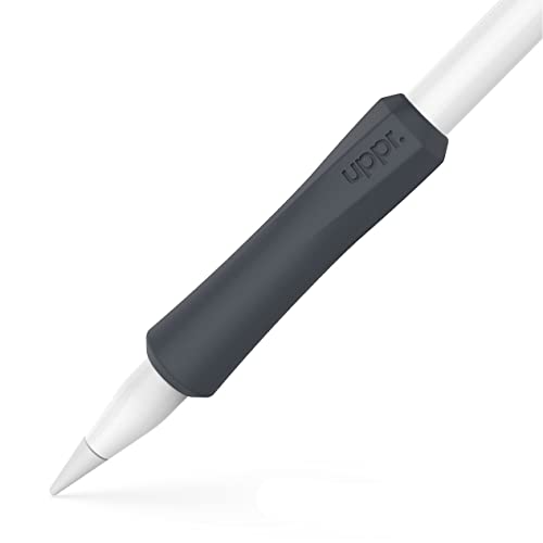 UPPERCASE Designs NimbleGrip Ergonomischer Premium-Griffhalter aus Silikon, Doppelseitiges Design, Kompatibel Mit Apple Pencil 1. Generation und Apple Pencil 2. Generation (Mineralgraue, 1 Packung) von Uppercase