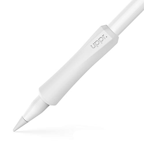 UPPERCASE Designs NimbleGrip Ergonomischer Premium-Griffhalter aus Silikon, Doppelseitiges Design, Kompatibel Mit Apple Pencil 1. Generation und Apple Pencil 2. Generation (Weiß, 2 Pack) von Uppercase