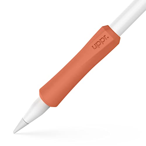 UPPERCASE NimbleGrip Premium Silikon Ergonomischer Griffhalter, Kompatibel mit Apple Pencil und Apple Pencil 2 (Lehmfarbe, 2er Pack) von Uppercase