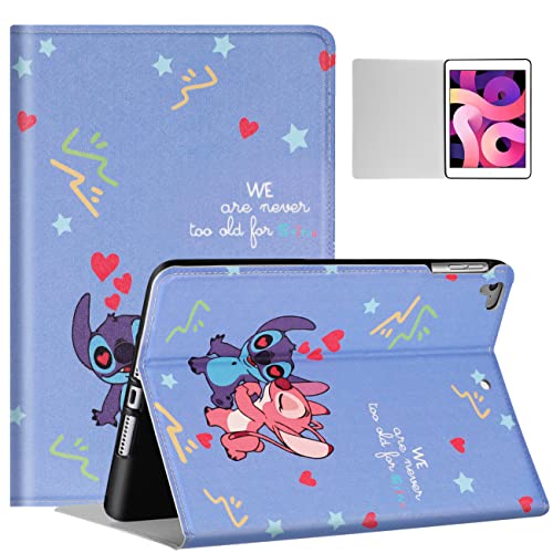 Uppuppy Schutzhülle für Apple iPad 9,7 Zoll Air 21. Generation & iPad 5. (2017)6. (2018)Pro Cartoon Cute Kawaii Character Partten Folio a1474 a1475 a1566 a1673 Cover Fashion Ion Blue C ases for von Uppuppy