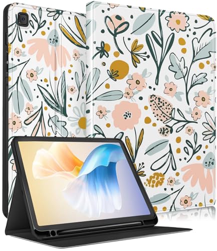 Uppuppy Schutzhülle für Samsung Galaxy Tab S6 Lite, 26,4 cm (10,4 Zoll), für Kinder, Frauen, Mädchen, Teenager, niedliches Blumenmuster, Kawaii, ästhetisch – Tablet-Hüllen SM-P610/P613/P615/P619 von Uppuppy