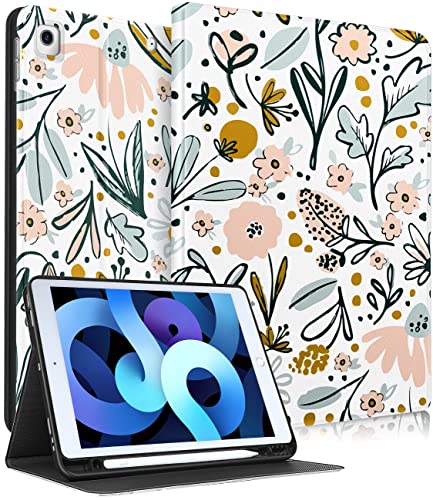 Uppuppy Schutzhülle für iPad 9. / 8. / 7. Generation, 10,2 Zoll, Mädchen, niedlich, Damen, Folio-Smartcover, Stifthalter, Blumen, ästhetisches Design, Mädchen, Teenager, einzigartige Hüllen für iPad von Uppuppy