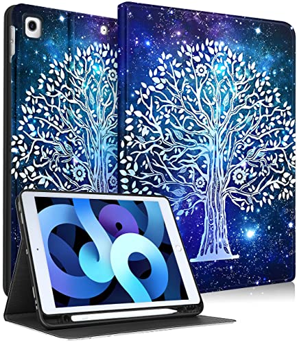 Uppuppy Schutzhülle für iPad 9. / 8. / 7. Generation, 25,7 cm (10,2 Zoll), Mädchen, niedliches Damen-Folio-Smart-Cover mit Stifthalter, Baum, ästhetisches Cooles Design, Mädchen, Teenager, von Uppuppy