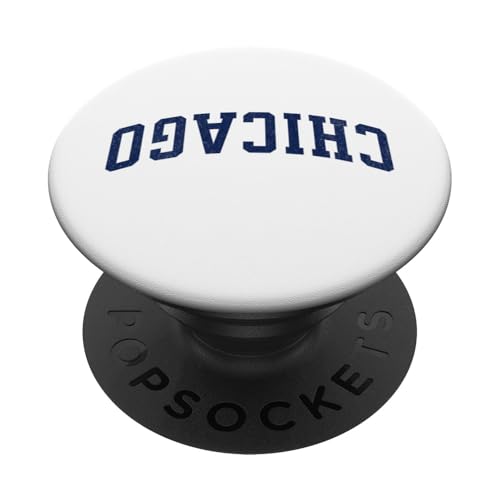 Umgedrehter Stadtname Chicago PopSockets Klebender PopGrip Umgedrehter Stadtname Chicago PopSockets Klebender PopGrip von Upside Down Cities Graphics Collection