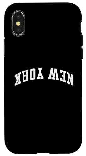 Umgedrehter Stadtname New York Hülle für iPhone X/XS von Upside Down Cities Graphics Collection