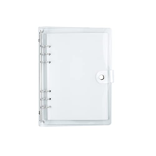 1 STÜCK A5 Größe Klare weiche PVC 6-Ring-Binderabdeckung mit Druckknopfverschluss Klare Notizbuch-Hülle Notebook-Schut (Innenpapier nicht enthalten) von Upstore