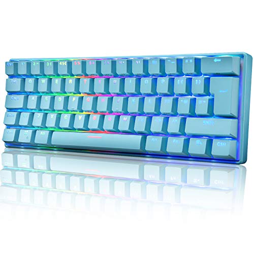 UK Layout 60% Mechanische Gaming-Tastatur Typ C verkabelt 62 Tasten LED-beleuchtete USB-wasserdichte Tastatur 14 Chroma RGB-Hintergrundbeleuchtung Anti-Ghosting-Tasten für Computer/PC/ Lapto /MAC von UrChoiceLtd