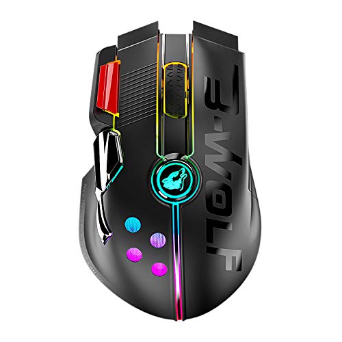 UrChoiceLtd 2,4 G drahtlos/kabelgebunden RGB-USB-Type-C-Ultralight-Joystick-Gaming-Maus 1000 mAh Pixart 3325 12 Tasten 12000 DPI Makroprogrammierung mit Treiber Kompatibel mit PC Gamer PS4 Benutzern von UrChoiceLtd