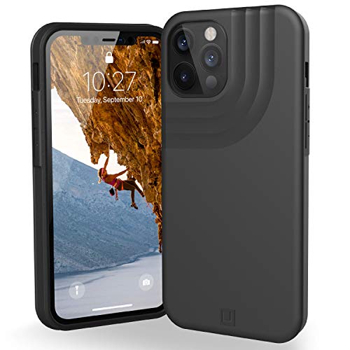 U by UAG [U] Anchor Hülle Apple iPhone 12 Pro Max (6,7" Zoll) Schutzhülle (Flexibler Rahmen & Harte Rückschale, Wireless Charging kompatibel, 2,4m sturzfest, Ultra Slim Cover) schwarz von URBAN ARMOR GEAR