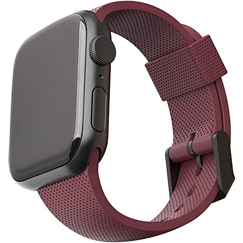 U by UAG [U] Dot Strap Silikon Armband für Apple Watch 45mm / 44mm / 42mm [Watch SE, Series 7 / Series 6 / Series 5 / Series 4 / Series 3 / Series 2 / Series 1, Edelstahl Verschluss] aubergine von URBAN ARMOR GEAR