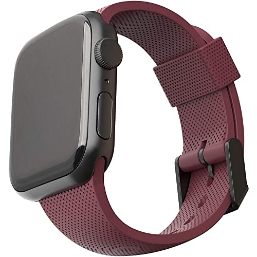 U by UAG [U] Dot Strap Silikon Armband für Apple Watch 45mm / 44mm / 42mm [Watch SE, Series 7 / Series 6 / Series 5 / Series 4 / Series 3 / Series 2 / Series 1, Edelstahl Verschluss] aubergine von Urban Armor Gear