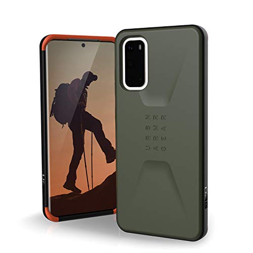 Urban Armor Gear Civilian Hülle Samsung Galaxy S20 (6,2") Schutzhülle (Wireless Charging kompatibles Cover, Sturzfeste Handyhülle, Ultra Slim Bumper) - olive von URBAN ARMOR GEAR
