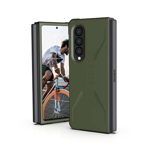 Urban Armor Gear Civilian Schutzhülle für das Samsung Galaxy Z Fold 3 5G Hülle [Offiziell Designed for Samsung Zertifiziert, Wireless Charging kompatibeles Cover, Sturzfestes Case] Olive von Urban Armor Gear