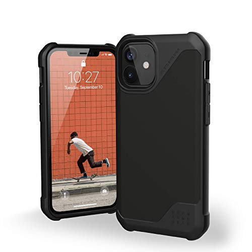 "Urban Armor Gear Metropolis LT Hülle für Apple iPhone 12 mini (5,4"") Schutzhülle [Fallschutz nach Militärstandard, Wireless Charging (Qi) kompatibel, Sturzfeste Handyhülle] Satin ARMR schwarz von URBAN ARMOR GEAR